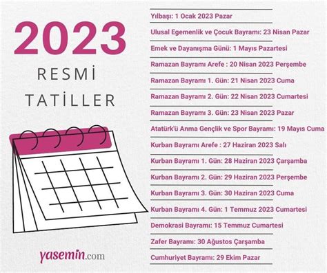 temmuz 2023 resmi tatiller